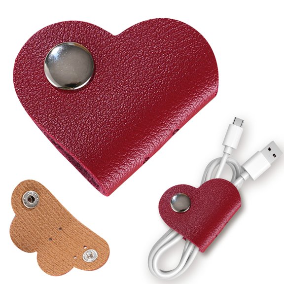 1 PCS Heart Cord Organizer, Cord Keeper Earbud Holder Portable Headphone Cable Earbud Data Cords Protector Headphone Cable Straps Wire Organizer, Storage Earphones Storage Straps