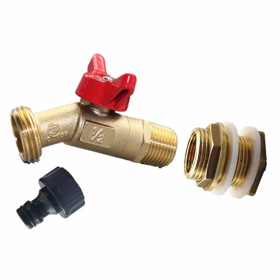 1 PCS Heavy Duty Brass Hose, 90 Degree Elbow Stop Valve Hose Bib, Boiler Drain 1/2" Male NPT Inlet ×3/4" Male GHT Threaded Garden Hose Connector Adapter Water Shut-Off Valve Faucet, Multisize