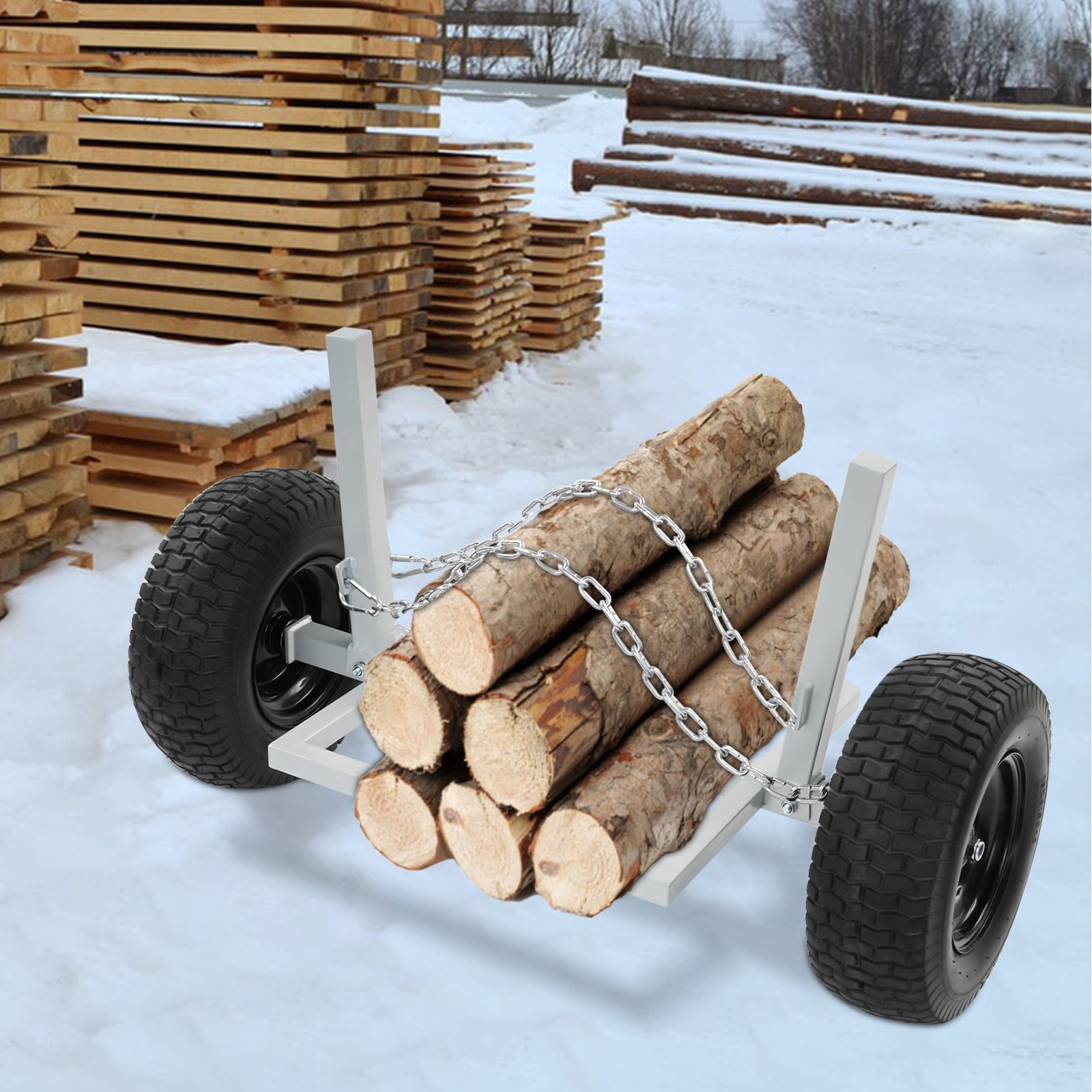 1 PCS Heavy Duty Log Holder, Log Dolly with Chain, 1500 lbs Capacity ...