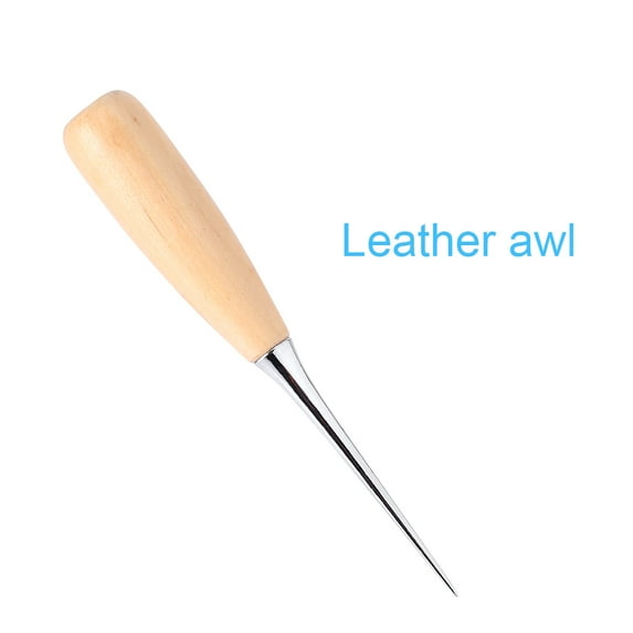 1 PCS High Quality Professional Leather Wood Handle Awl Tools For Leathercraft Stitching Sewing
