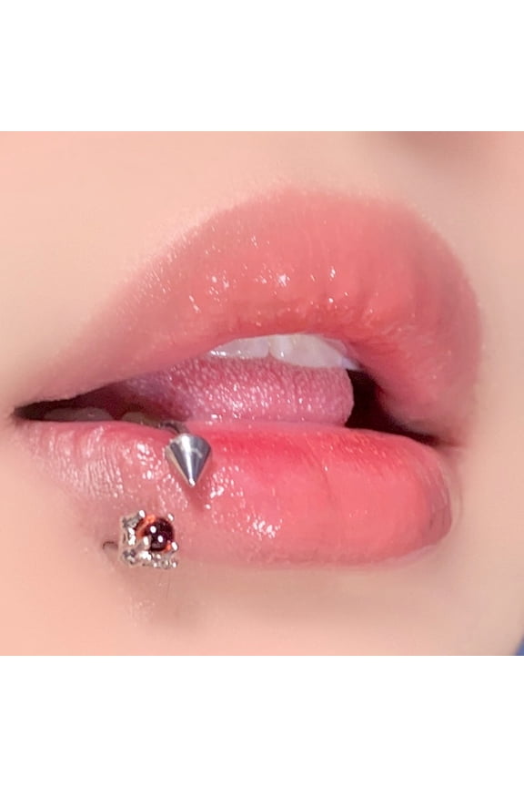 1 PCS Horseshoe Lip Ring C Ring Design Titanium Steel Piercing Jewelry Red