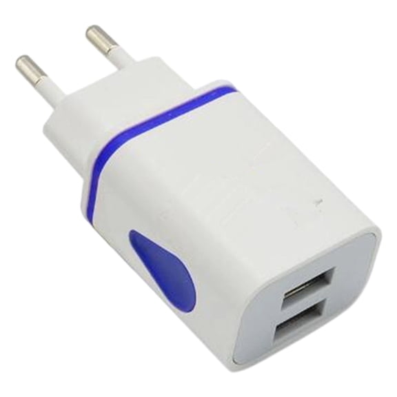 1 PCS LED Light Charger,Heavy-Duty USB Wall Charger,Portable Mobile Phone Fast Charger,USB Plug Home Travel Power AC Adapter Charging Block for Phone,Samsung Smartphones,Shave (EU Plug Blue)