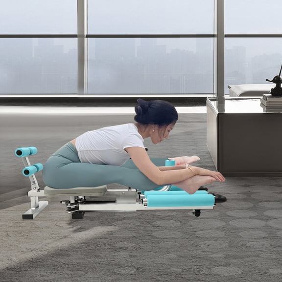 1 PCS Leg Stretcher- 330.7lbs Heavy Duty Split Machine for Leg Stretching- Flexibility Stretching Equipment- Ballet, Yoga, Dance, Martial Arts- Home Yoga Gym(Cyan), Load Capacity: 150kg/330.7lbs