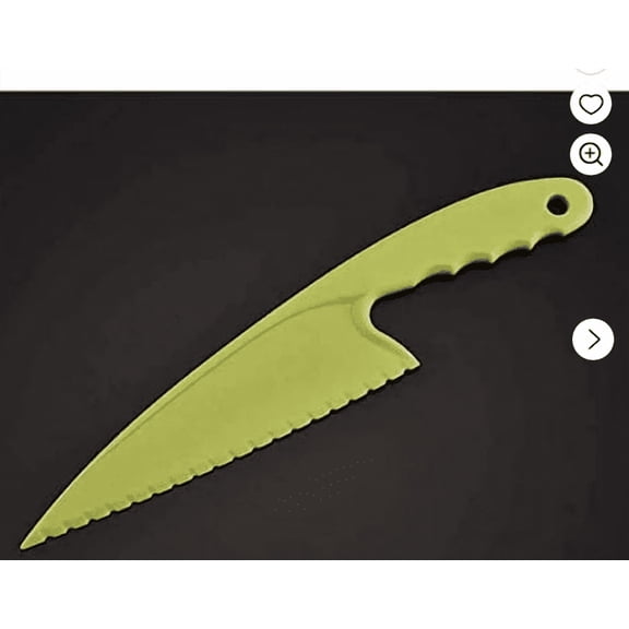 1 PCS Lettuce Knife,Serrated Salad Cutter for Veggies,Fruit,Bread,Cake,Salad,11.22x2.17 inch Plastic Kitchen Knife for Cooking and Cutting to Prevent Turning Brown,Dishwasher Safe (Green)