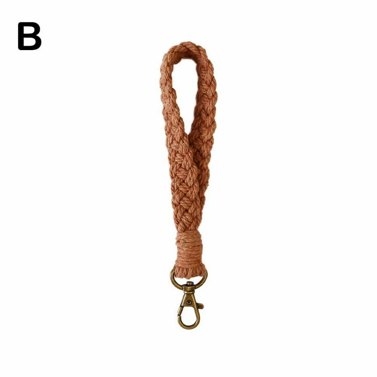 1 PCS Macrame Keychain Wrist Lanyard Key Chain Boho Wristlet
