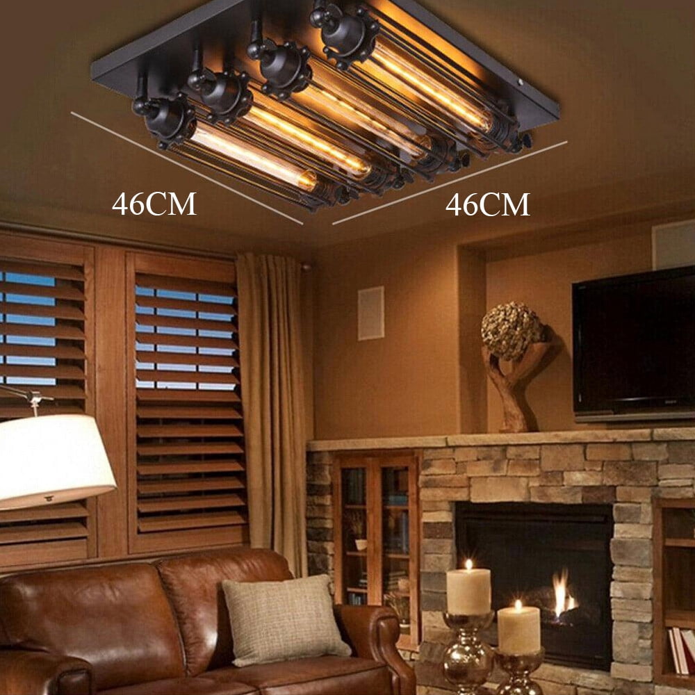 1 PCS Metal Lighting Fixture, Ceiling Light Fixture, Industrial Style Light Fixture, Voltage: 110V, 60Hz, Switch Type: Wall Switch (Not Included)