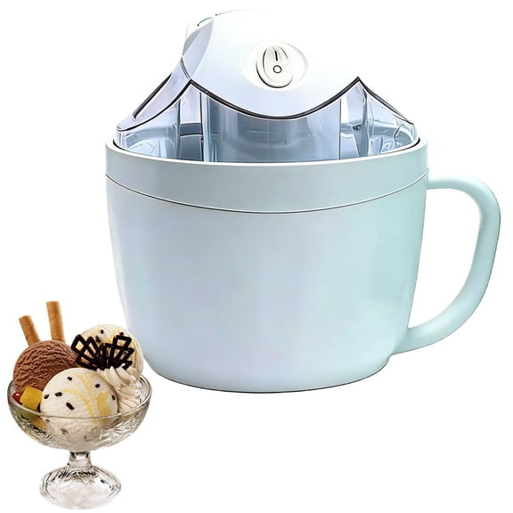 1 PCS Mini Electric Ice Cream Maker, Portable Soft Serve Machine for Homemade Yogurt and Sorbet, One-Button Operation Small Kitchen Appliance