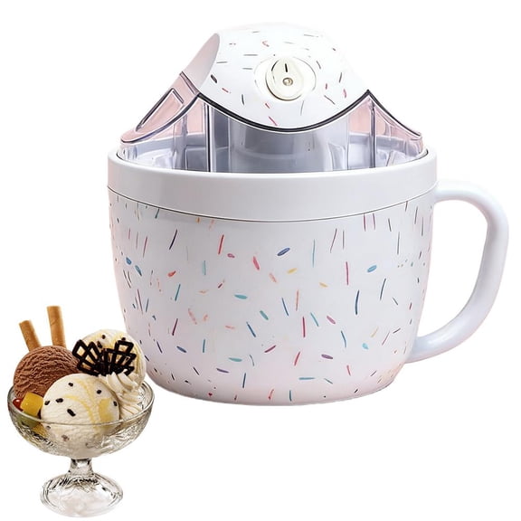 1 PCS Mini Electric Ice Cream Maker, Portable Soft Serve Machine for Homemade Yogurt and Sorbet, One-Button Operation Small Kitchen Appliance