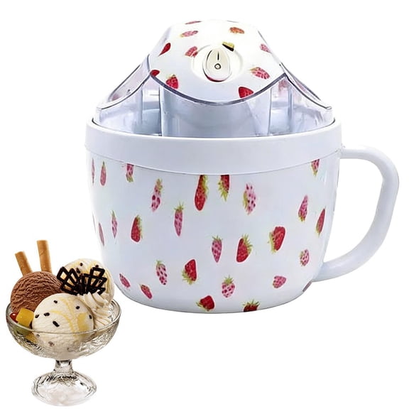 1 PCS Mini Electric Ice Cream Maker, Portable Soft Serve Machine for Homemade Yogurt and Sorbet, One-Button Operation Small Kitchen Appliance