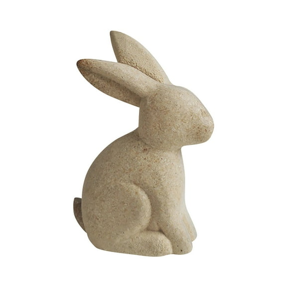 1 PCS Natural Wood Rabbit Figurine, Unfinished Solid Wood Rabbit Statue for DIY Crafting and Farmhouse Decor, Spring and Easter Tabletop or Shelf Decoration for Home and Office