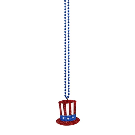 1 PCS Patriotic Pendant Necklace - Red White Blue Jewelry for 4th of July, Independence Day, and Memorial Day Celebrations - Summer Holiday Accessory, A, 18.90 Inch