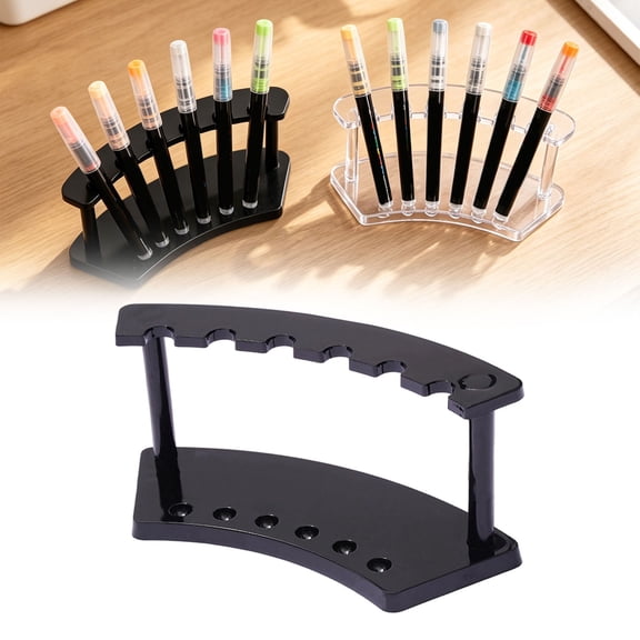 1 PCS Pen Display Stand, 6 Slots Plastic Pen Holder, Clear Pen Display Rack for Craft Shows,Acrylic Pen Holder for Desk