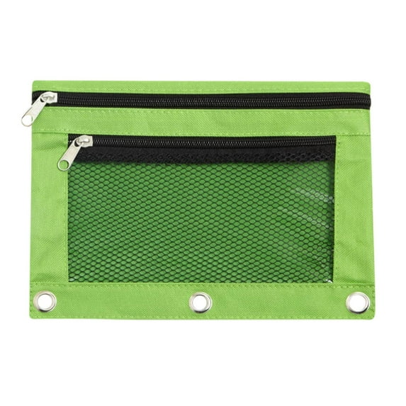 1 PCS Pencil Pouch For 3 Ring Binder Black, Mesh Zipper Pencil Pouches Case Binder Cosmetic Bag, Storage Container