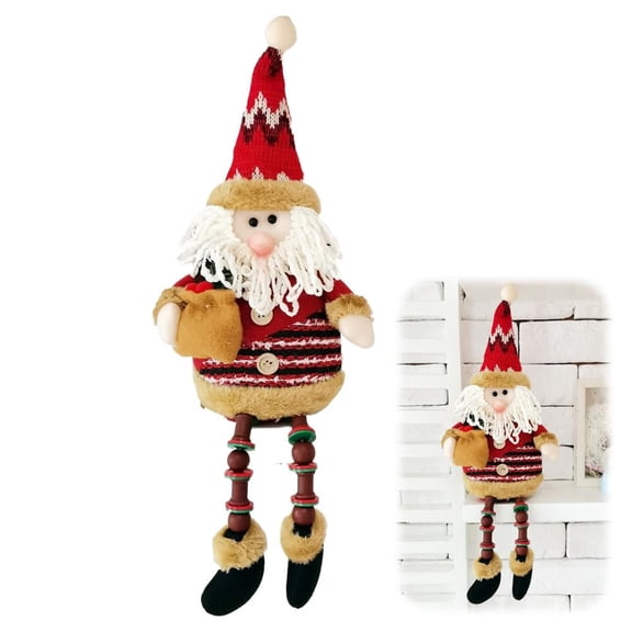 1 PCS Plush Christmas Figurines, Santa Claus, Snowman & Reindeer with Long Legs for Table & Fireplace Decor, Holiday Home Decoration Ornaments