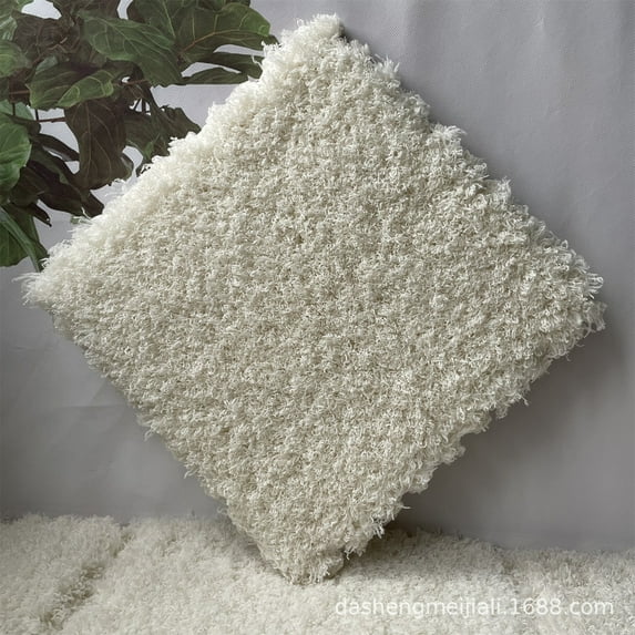 1 PCS Plush Foam Floor Mat, Soft Baby Play Interlocking Foam Carpet Tiles with Border Fluffy Play Mat Floor Tiles Climbing Rugs