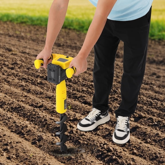 1 PCS Post Hole Digger, Electric Hole Digging Machine, Cordless Post-Hole Digger, Charger Voltage: 110-220V