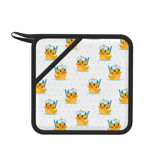 1 PCS Pot Holders for Kitchen Cartoon Cute Duck Diving Goggles Pot