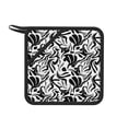 thumbnail image 1 of 1 PCS Pot Holders for Kitchen - Heat Resistant Silicone Pot Holders with Hanging Loop, vibrant boho flower black white Non Slip Oven Hot Pads, Potholders for Decor Baking Cooking Kitchen, 1 of 6