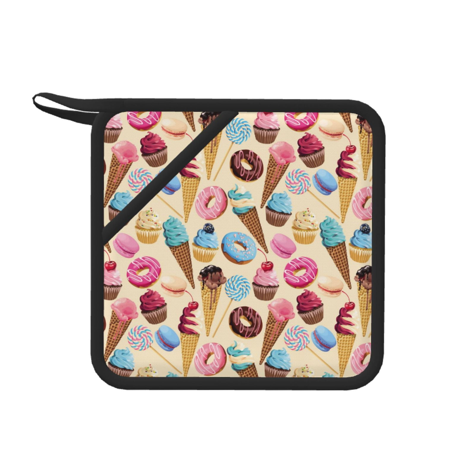 1 PCS Pot Holders for Kitchen Lollipop Cone Donut Prints Silicone Pot