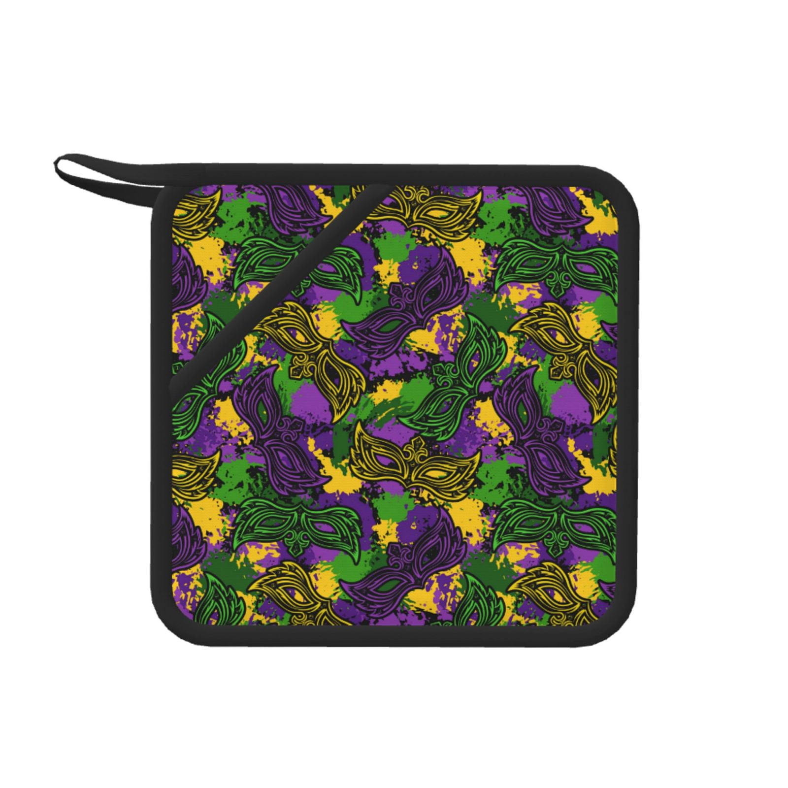 1 PCS Pot Holders for Kitchen Mardi Gras7 Non Slip Pot Holders, Heat