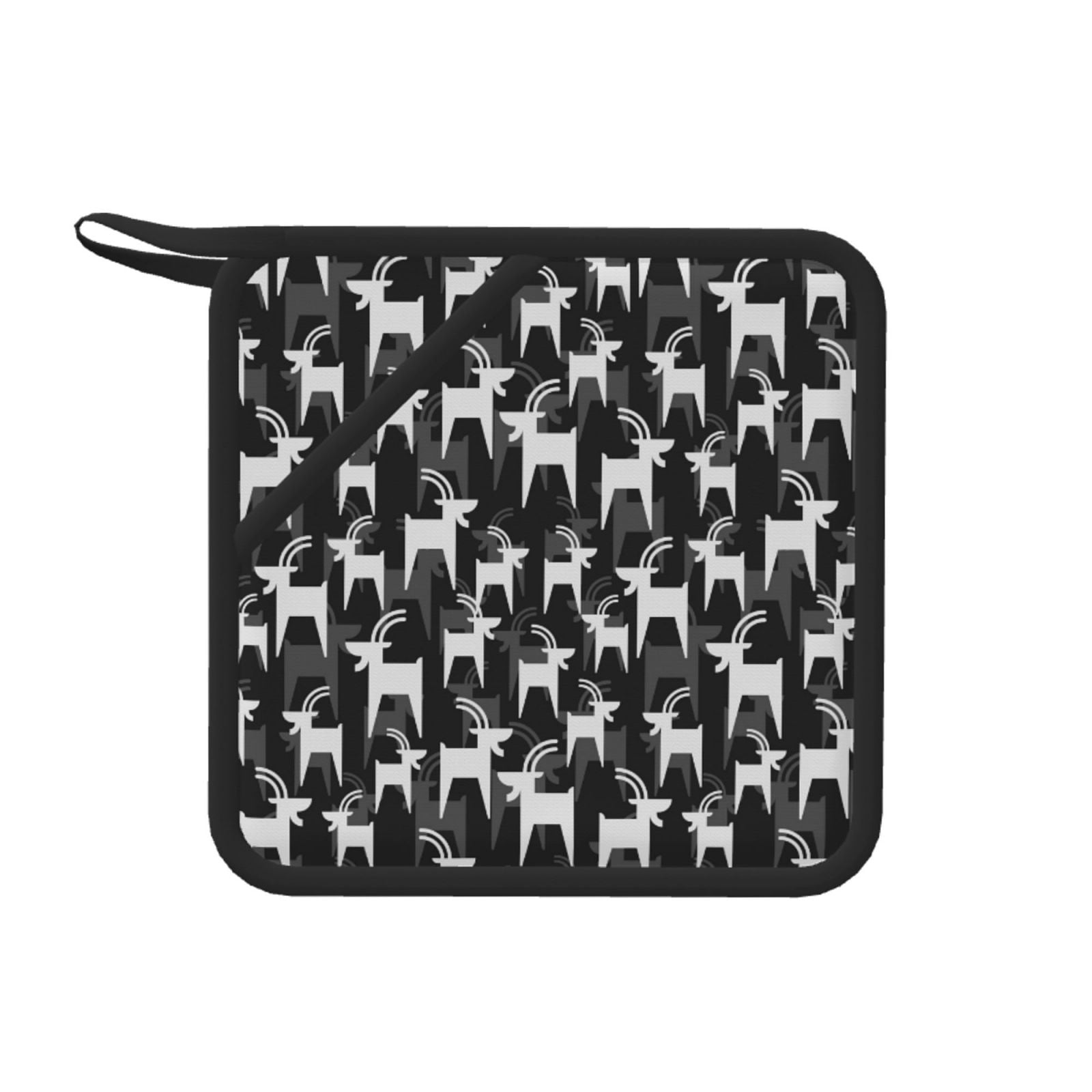 GOOZHO Goat-Themed Pot Holders With Pockets - Heat Resistant Oven Mitts For Kitchen, Farmhouse Style
