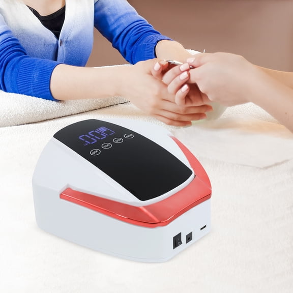 1 PCS Rechargeable Nail Lamp, LED Manicure Desk Lamp, Automatic Sensor UV LED Nail Dryer, White+ Red+ Black