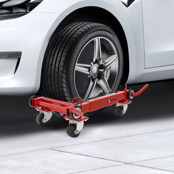 1 PCS Red Floor Standing Wheel Dolly, Car Wheel Dolly, Lever Type Car Moving Dolly, 1T/2204.62lbs Load Bearing Capacity