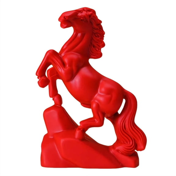 1 PCS Red Horse Statue for Good Luck & Wealth, Chinese New Year 2026 Feng Shui Decor, Resin Horse Sculpture Desk Ornament for Office, Home, Valentine's Day Gift