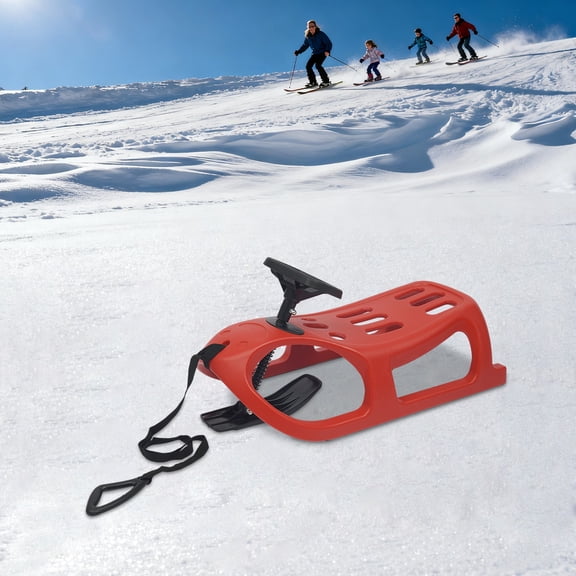 1 PCS Red Snow Sled, Single Rider Winter Sleigh, OutdoorSnow Sled for Toddlers
