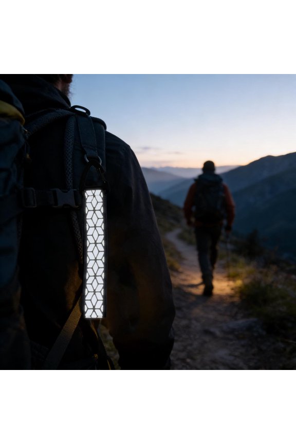 1 PCS Reflective Straps,Reflective Backpack Tags Bicycle Reflectives Pendant Glow in the Dark Keychain Safety Night Reflector Pendants for Clothes Cycling Walking Running Climbing Camping,Black