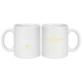 thumbnail image 1 of 1 PCS Religious Father‘s Day Mug, 11oz Ceramic Coffee Cup with Scripture Verse, Golden Cross Design, Faith-Based Gift for Dad, 1 of 10