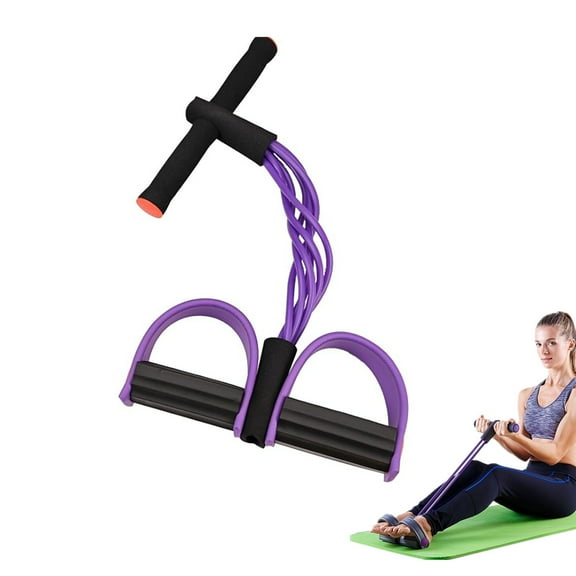 1 PCS Resistance Bands with Handles, 6-Tubes Elastic Foot Pedal Resistance Bands, Multifunction Fitness Bands for Abdomen, Waist, Arm, Leg Stretching Train
