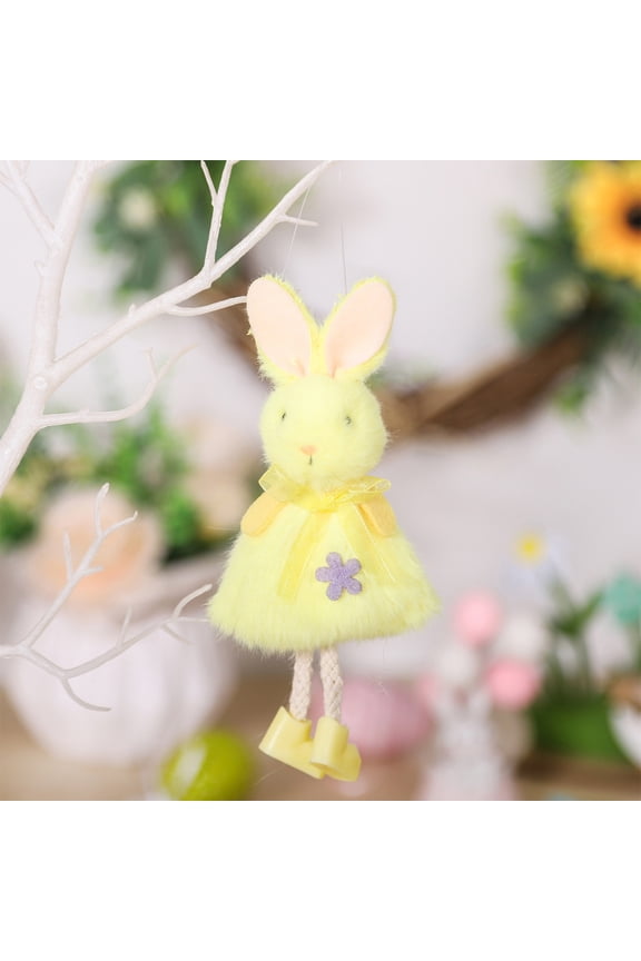 1 PCS Small Yellow Stuffed Plush Bunny, 6.3 inch Cute Soft Mini Bunnies,Small Rabbit Keychain Plush for Easter Basket Filler , Baby Shower Decoration, Birthday Theme Party Favors, DIY Accessory