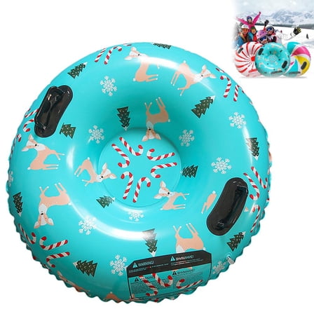 1 PCS Snow Tube, 35" Heavy-Duty Inflatable Snow Sleds for Kids & Adults, Thickened Heavy-Duty Sleds for Winter with Handles for Family Activities and Outdoor Fun