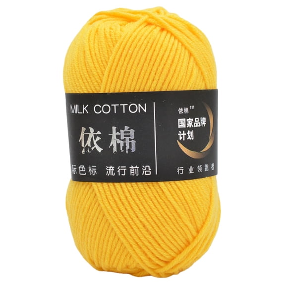 1 PCS Soft Cotton Yarn Skeins For DIY Doll Sweater Hats Scarf Shawl,for Diy Knitting Soft Milk Cotton Skeins Craft Versatile for Doll Sweater Hats Scarf Shawl Projects, 1 Roll of Yarn(Yellow,0.078")