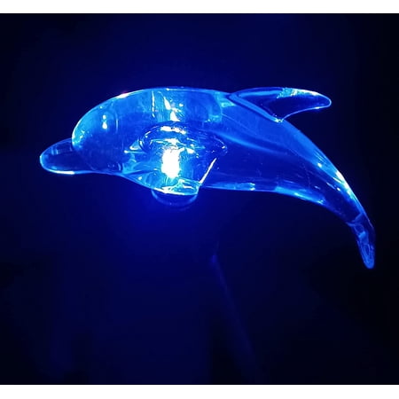 1 PCS Solar Color Changing Dolphin Style Garden Stake Light