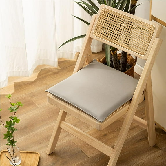 1 PCS Square PU Leather Chair Pads, Waterproof Non-Slip Soft Memory Foam Kitchen Dining Chair Seat Cushion with Removable Cover