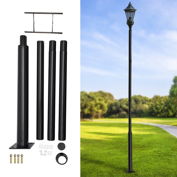 1 PCS Street Lamp Post, Black Street Light Pole, Split Street Lamp Post Suitable for Outdoor Street, About 100kg/220.46lbs Load-bearing Capacity