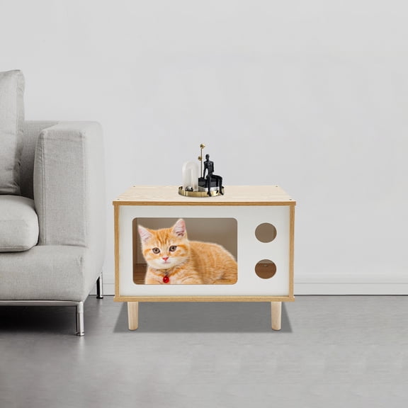 1 PCS TV-shaped Cat House, Cat Bed Indoor, TV-Shaped Cat Shelter