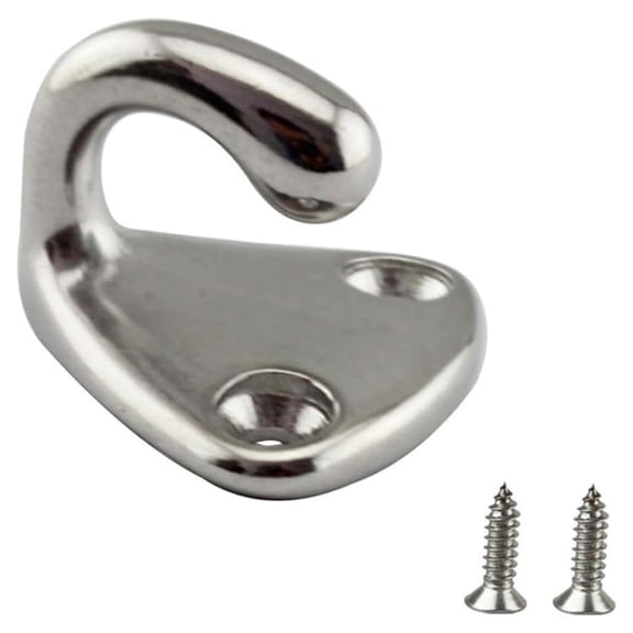 1 PCS Tarpaulin Hook,Stainless Steel Mesh Hook with 2 Screws,Heavy Duty Trailer Tarp Attachment for Boat RV for Outdoor,Rust Resistant Fastener Hardware,Silver,1.06x1.06x0.15 inch (Silver)