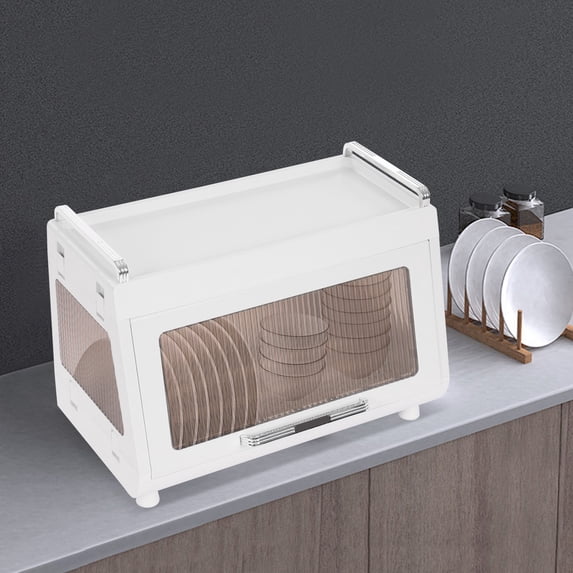 1 PCS Tea Color Dish Drying Rack, Drying Drainer, Dish Drying Rack and Drain Board with Lid Cover, 49.2*30*34.6cm/19.37*11.81*13.62 in, used in homes, milk tea shops, bars, coffee shops