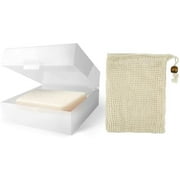 1 PCS Travel Soap Case for DR. Squatch Soap, Travel Soap Container Holder Dish with Draining Pad, Portable Bar Soap Travel Case with Soap Saver Bag for Bathroom Gym Camping Outdoor (Matte Clear)