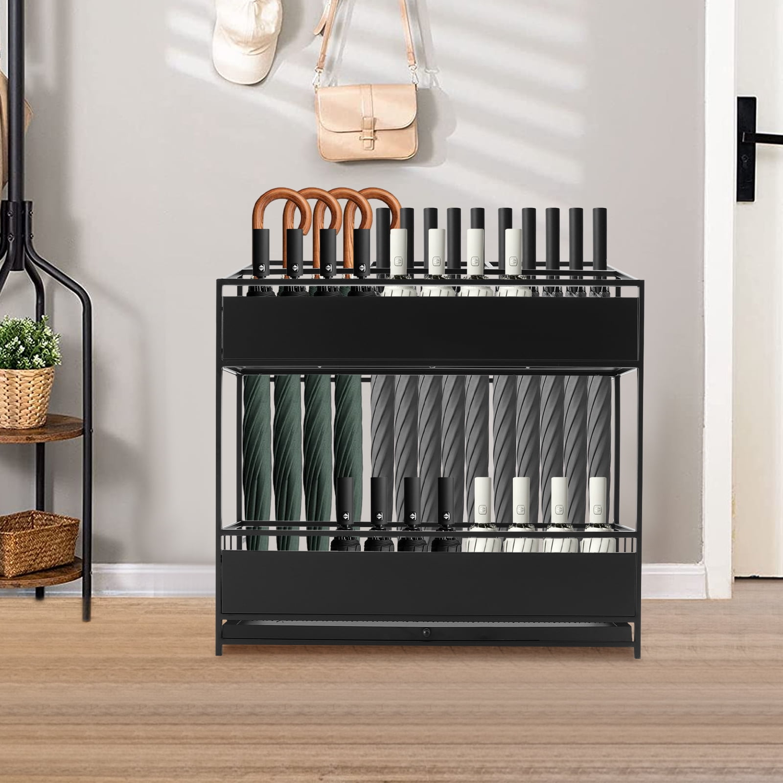 1 PCS Umbrella Stand Rack, Commercial Metal Umbrella Holder, Entrance Umbrella Organizer