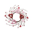 thumbnail image 1 of 1 PCS Valentine Candle Rings Wreaths for Pillars, 9.84 Inch Wreaths Candle Holder Pink Love Berry Garland for Windows Cabinets Dinner Farmhouse Wedding Table Centerpieces, 1 of 6