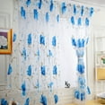 thumbnail image 1 of 1 PCS Vines Leaves Tulle Door Window Curtain Drape Panel Sheer Scarf Valances Polyester Curtains,Blue,Mixed Materials, 1 of 3