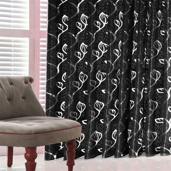 1 PCS Vines Leaves Tulle Door Window Curtain Drape Panel Sheer Scarf Valances