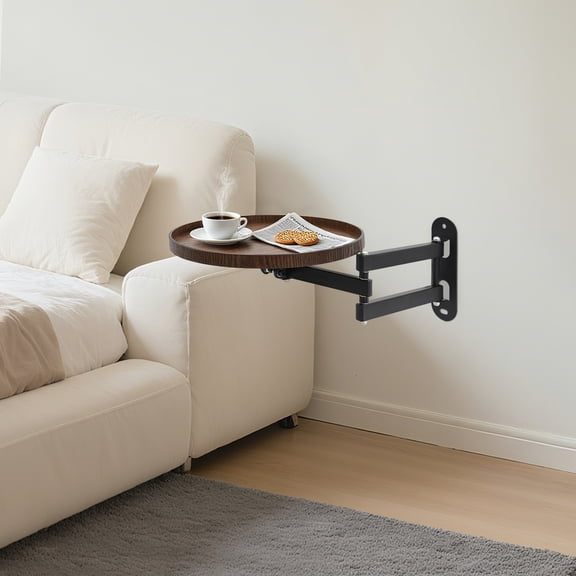 1 PCS Wall Mounted Folding Table, Foldable Wall Table, Round Foldable Wall Table, About 10kg/22.05lbs Load-capacity