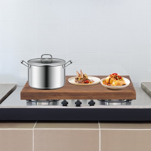 1 PCS Walnut Color Stove Top Cover, Noodle Board Stove Covers with Built-in Handles, Durable Extra Thick Pine Wood Handmade Cookware, Load Capacity: 10-15kg/22.05-33.07lbs