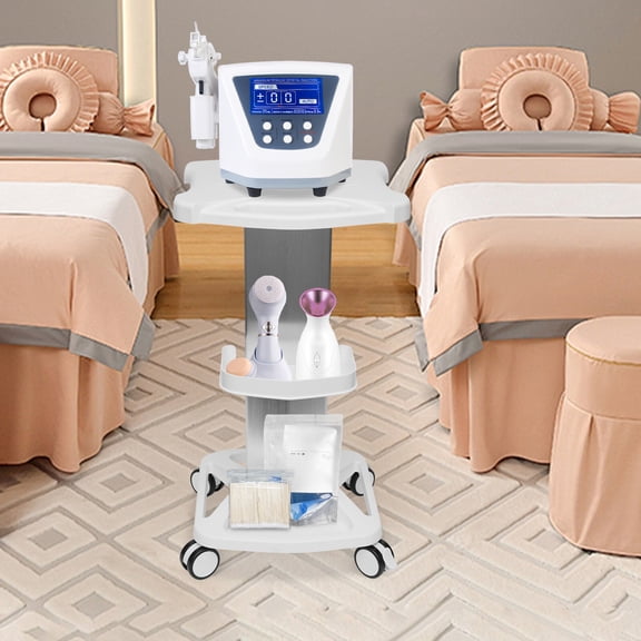 1 PCS White 3 Tiers Beauty Salon Trolley, Beauty Instrument Trolley, Salon Trolley Cart, 15kg/33.07 lbs Load-bearing Capacity