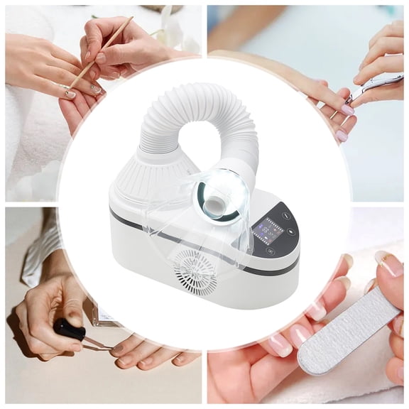 1 PCS White Nail Dust Collecting Machine, Tabletop Nail Dust Cleaning Machine, Adjustable Speed Grinding Cleaning Machine, Input: AC100-240V 50/60Hz 145VA, Power: 230W
